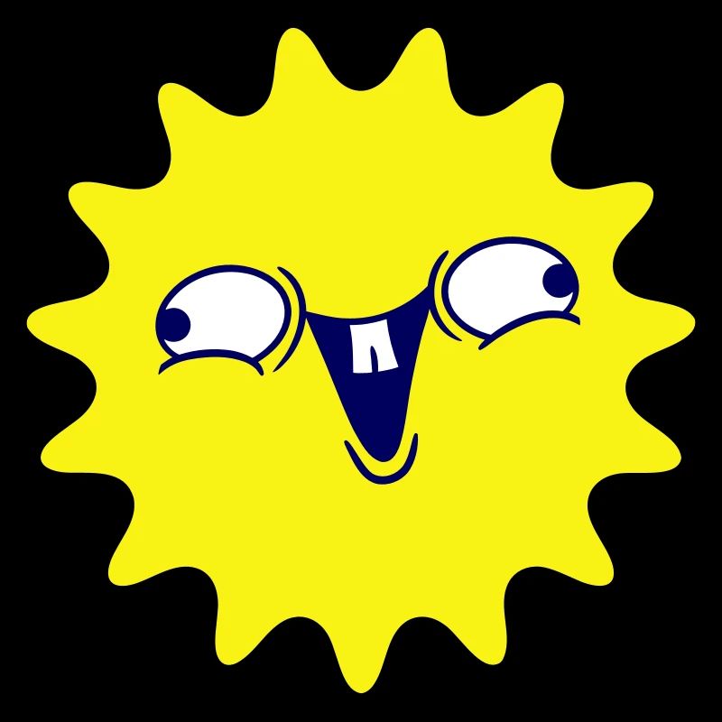 Bright Sun Funny Face Laughing Comic Cartoon