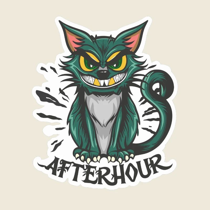 Afterhour T-Shirt, Fun and Edgy Cat Design