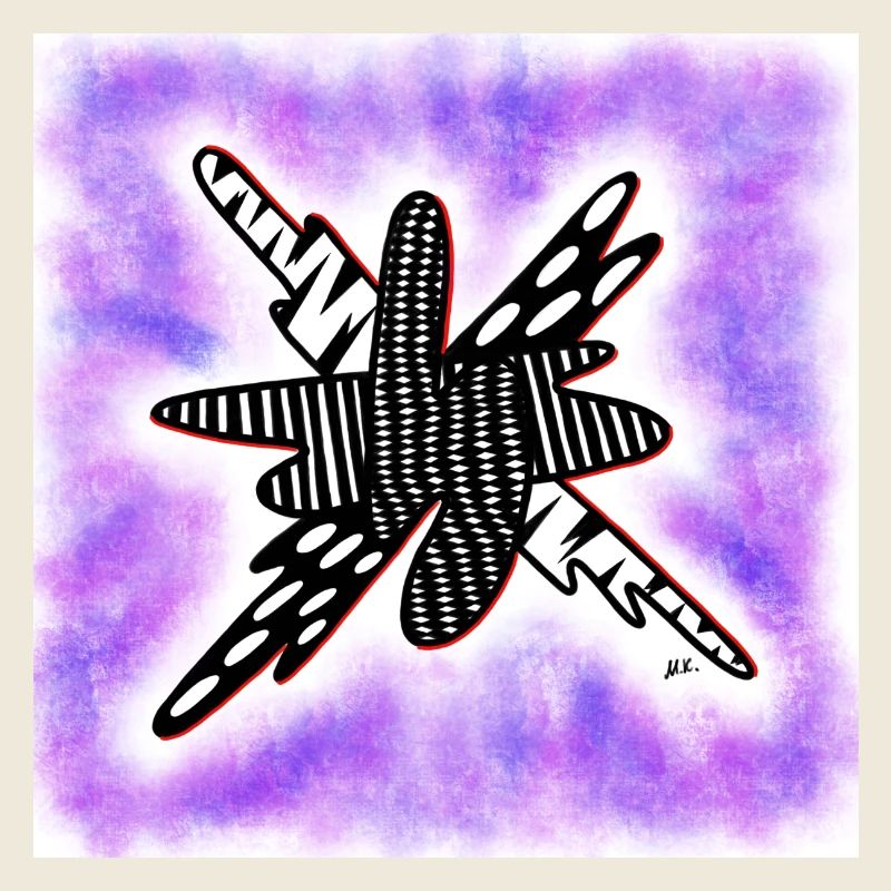 Blob à motifs créatifs sur violet