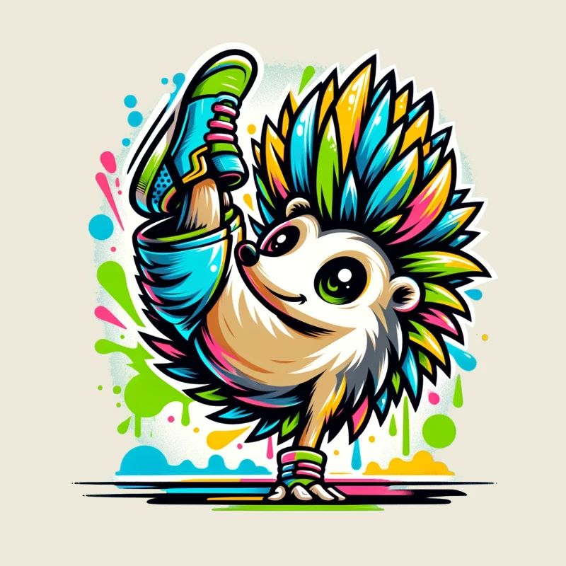 cooler Igel Breakdance Tanzen