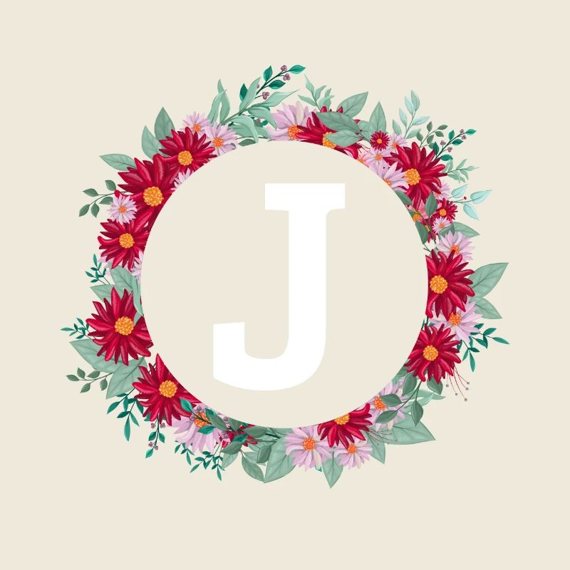 Buchstabe j Blumenkranz