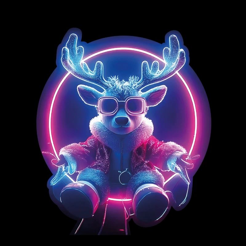 Renne de Noël néon