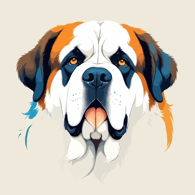 Saint Bernard Vector Art Vibrant Illustration