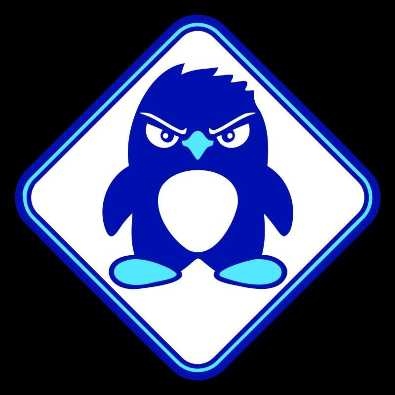 Penguin Evil Danger Sign Caution Cool
