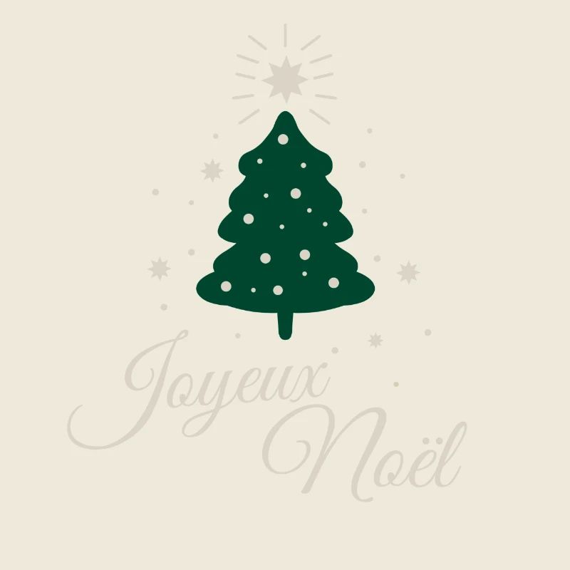 Minimalist fir tree with refined silver text