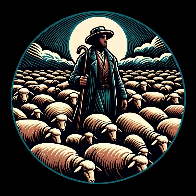 Schäfer und Schafherde