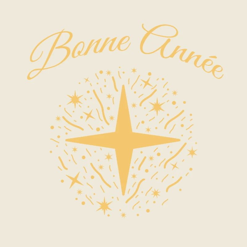 Bonne Année dorée : étoiles et confettis les fêtes
