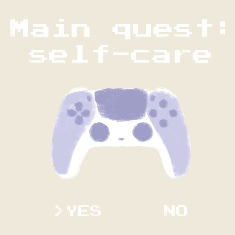 Hauptquest Self-Care: Retro-Design mit Controller