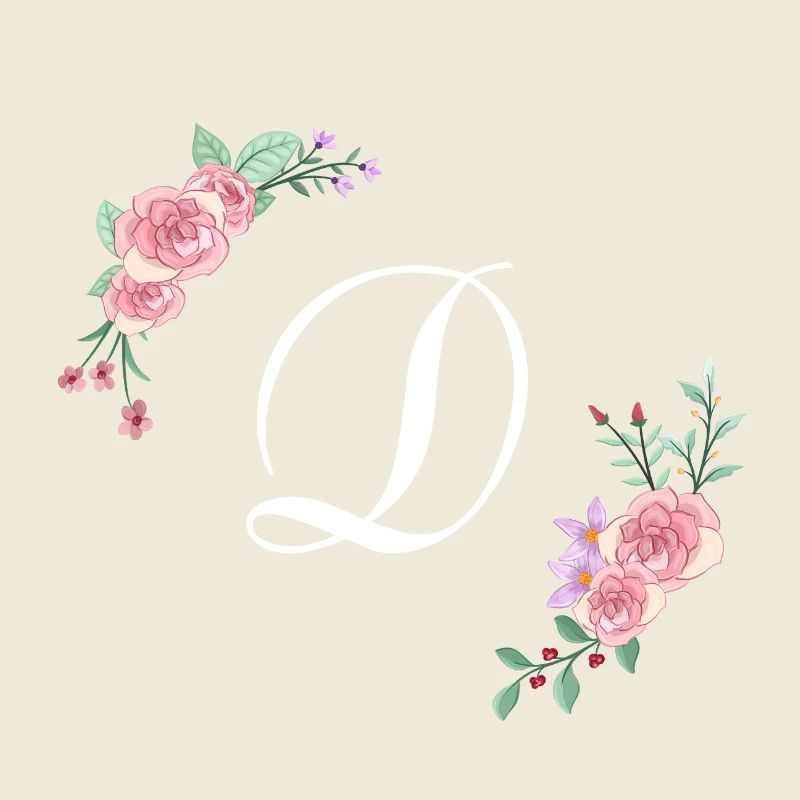 Pink floral letter