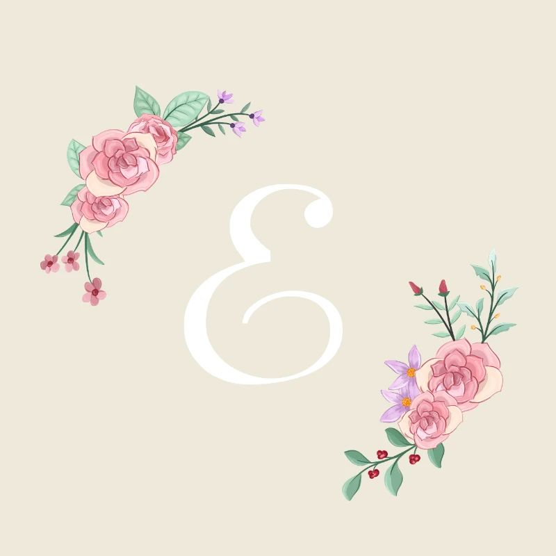 Pink floral letter