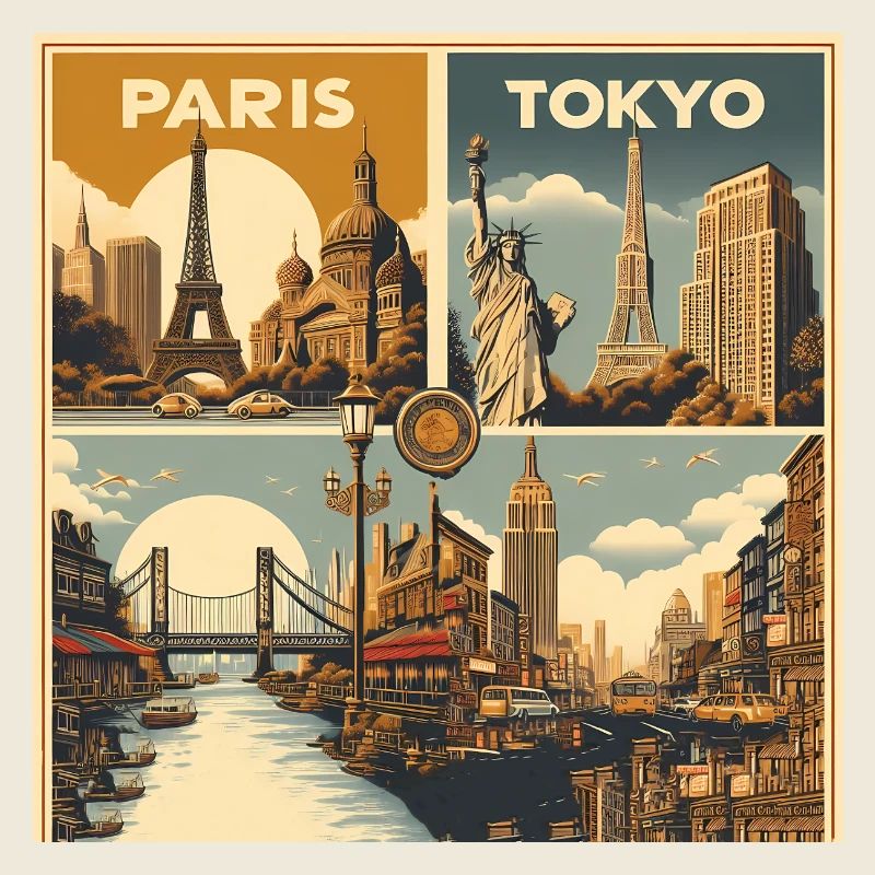 Affiche de voyage vintage : un voyage nostalgique