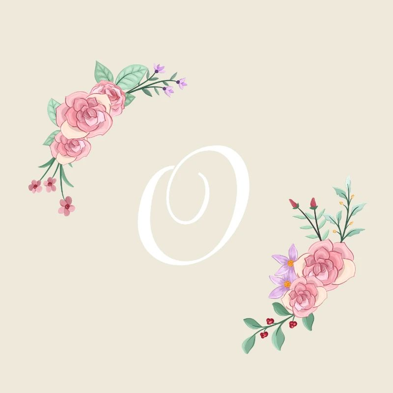 Rosa Blumenbuchstabe o