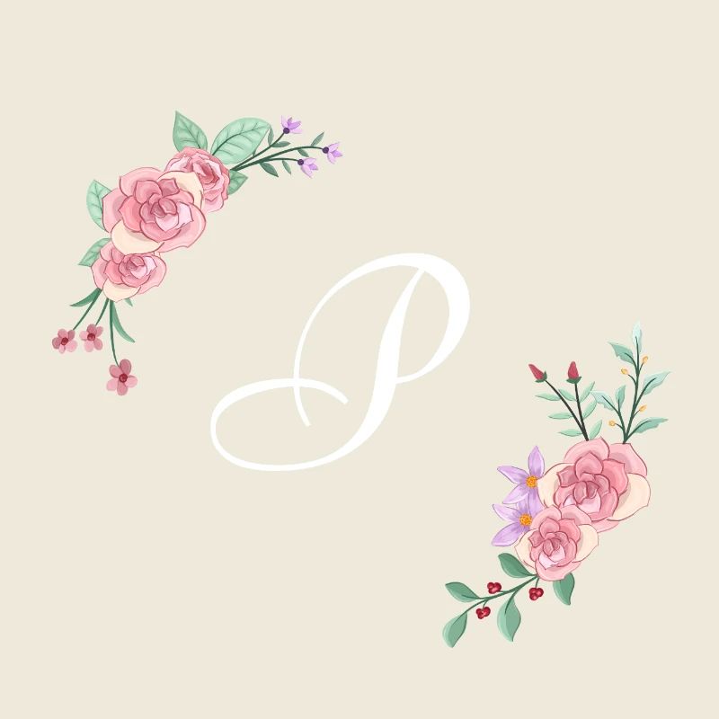 Rosa Blumenbuchstabe p