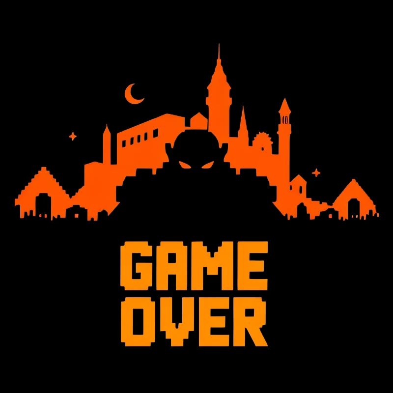Skyline en pixel art - "game over"