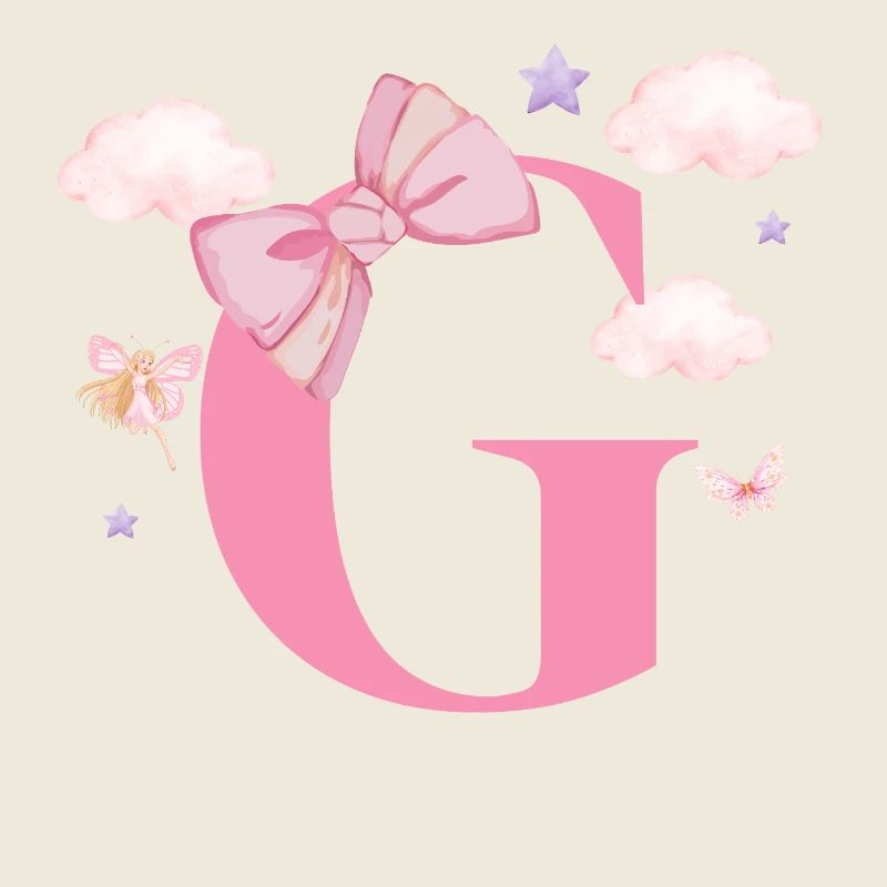 Buchstabe g rosa Wolken