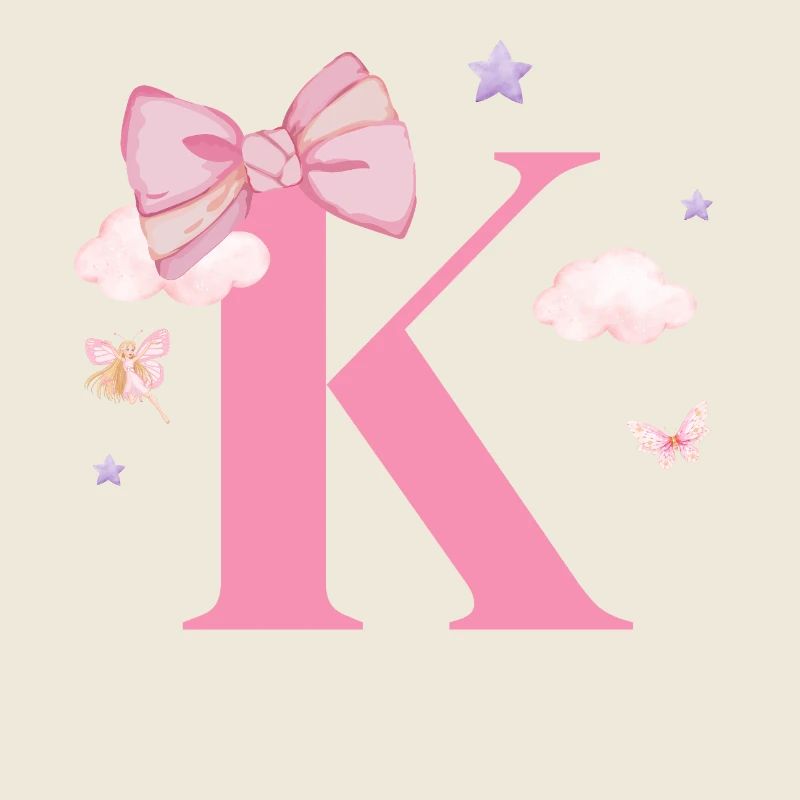 Buchstabe k rosa Wolken