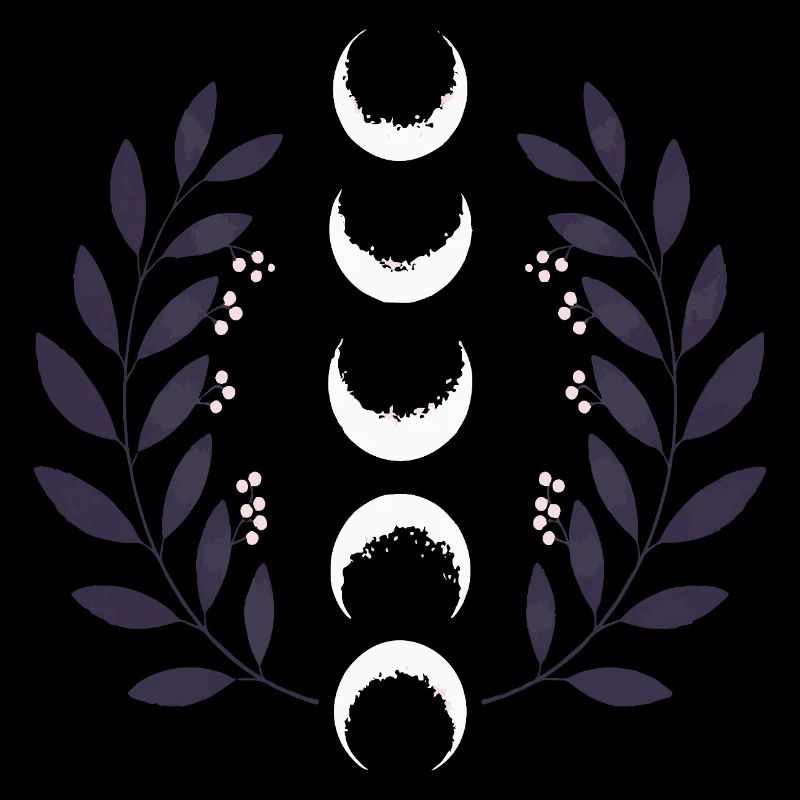 Phase de lune céleste BOHO Fleurs sauvages Zodiaque Sorcière