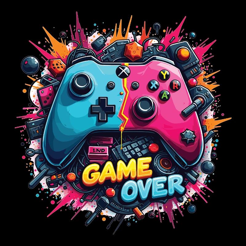 Chemise de manette rétro Game Over