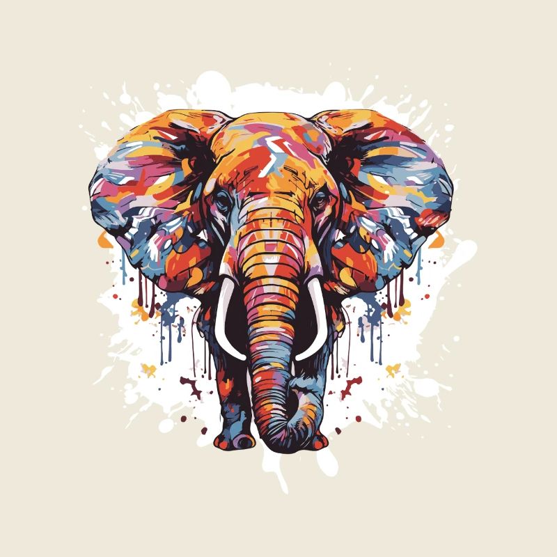 Elefant Tier Pop Art Kopf
