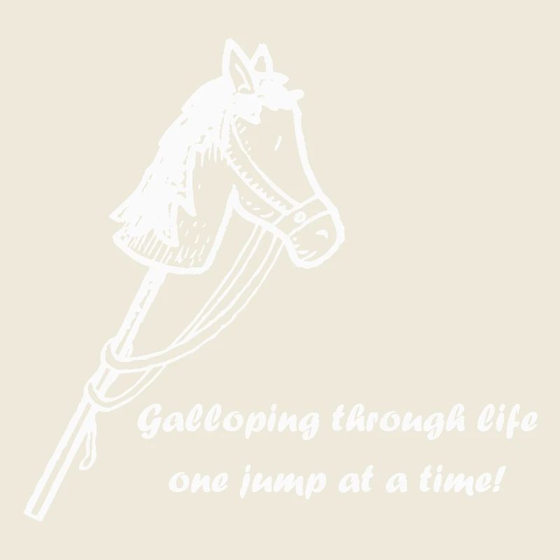 Galloping through life - white - Hobby Horsing