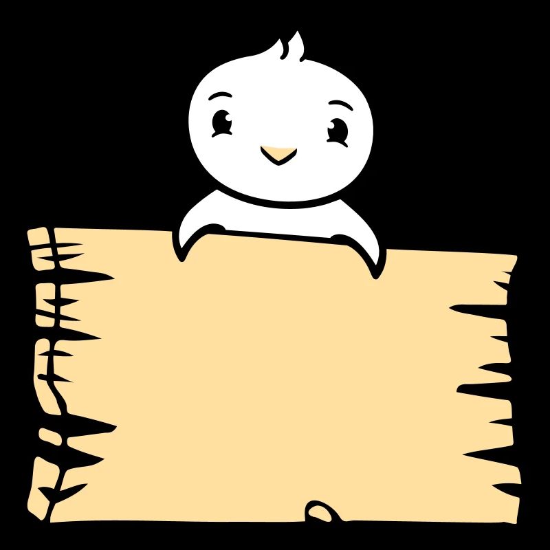 oiseau assis sur panneau en bois texte panneau cadre mignon