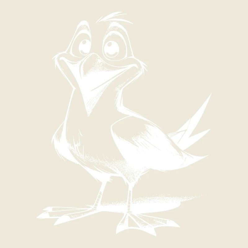 Cute fluttering man funny seagulls bird