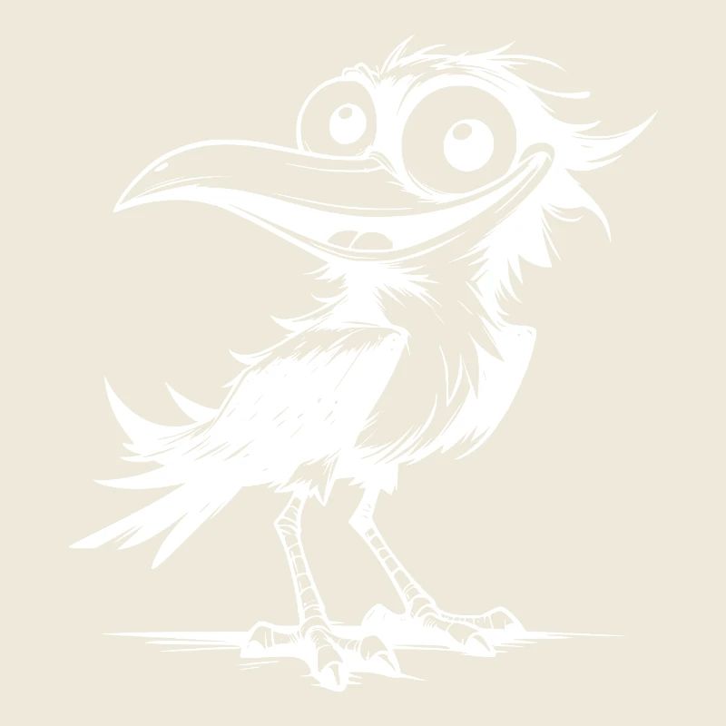 Spaßiger lachender Vogel mit goßen Augen