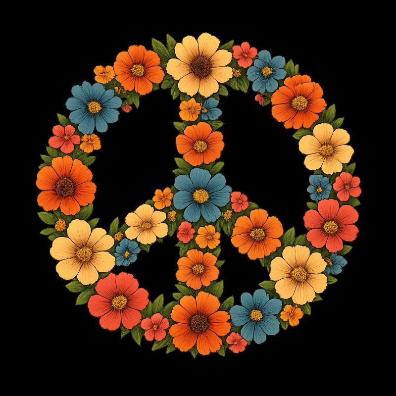 Blumiges Peace Symbol