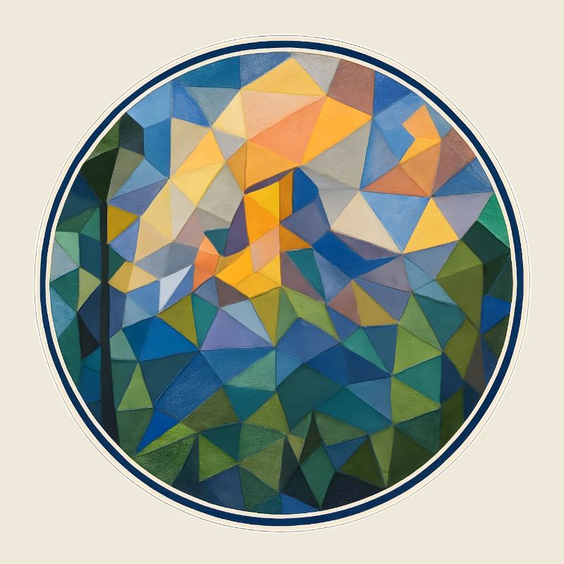 Cubist mountain landscape