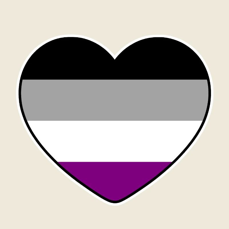 Coeur aux couleurs du drapeau asexué
