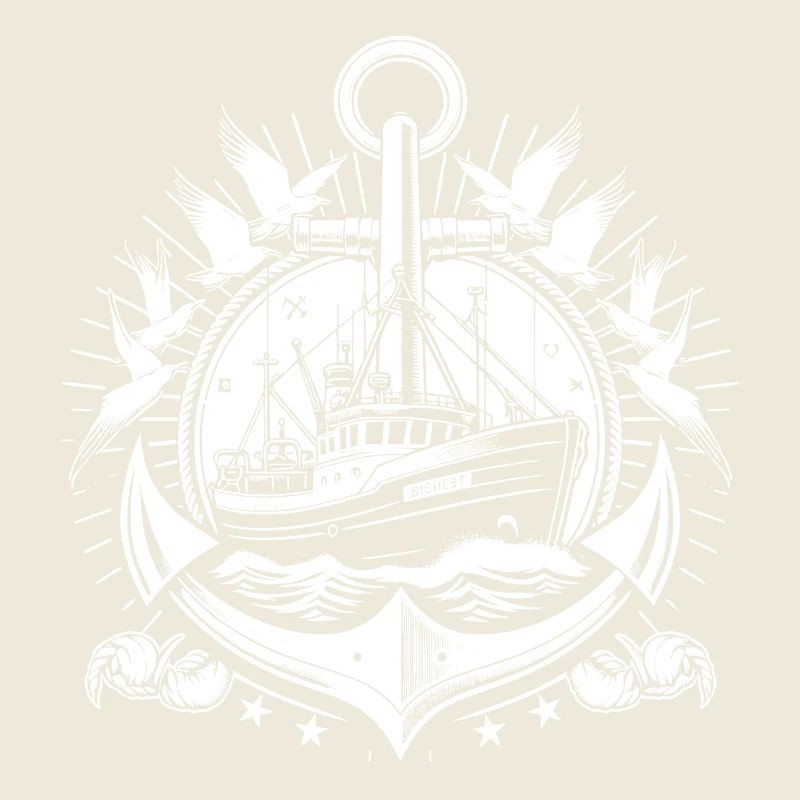 Logo de bateau de pêche