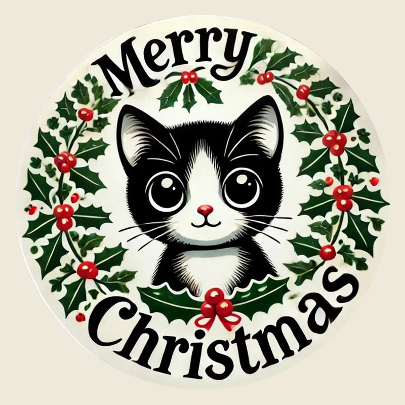 Joyeux Noël Smoking Chat Vacances Art