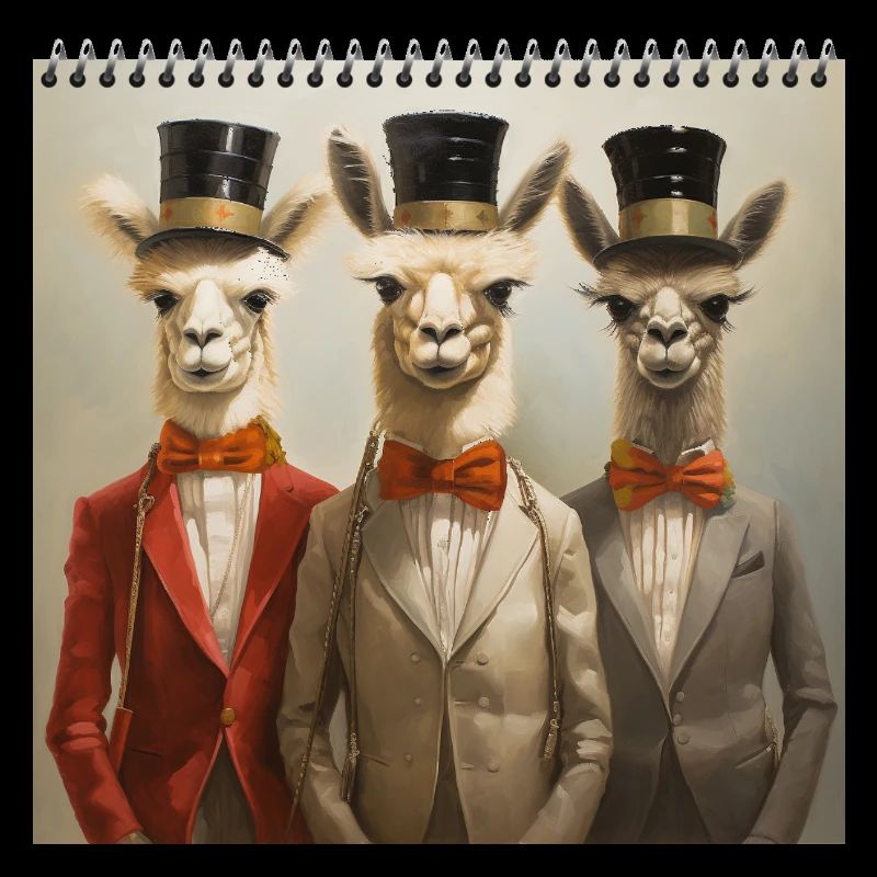 Anthropomorphic Surreal 3 Alpaca Men's Top Hat