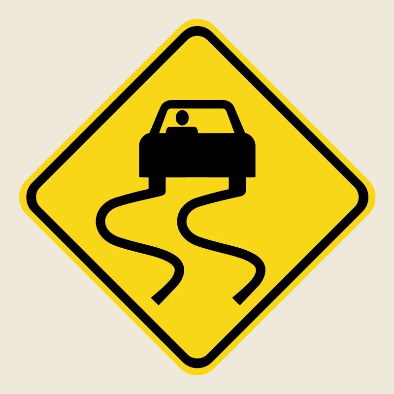 Slippery Road Sign