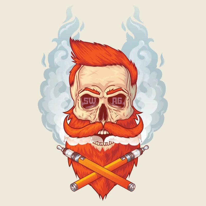Le crâne et la barbe fument Viper.