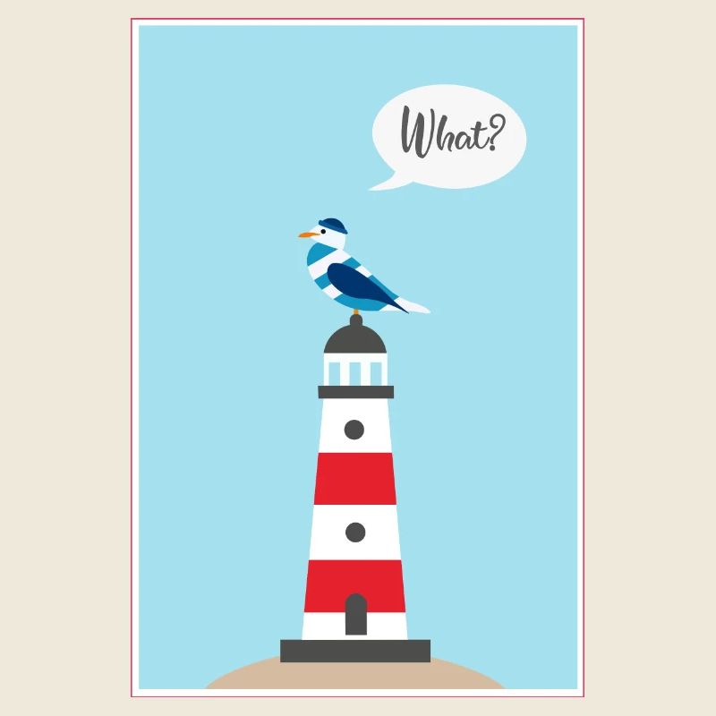 Leuchtturm - Möwe - Comic - Geschenk