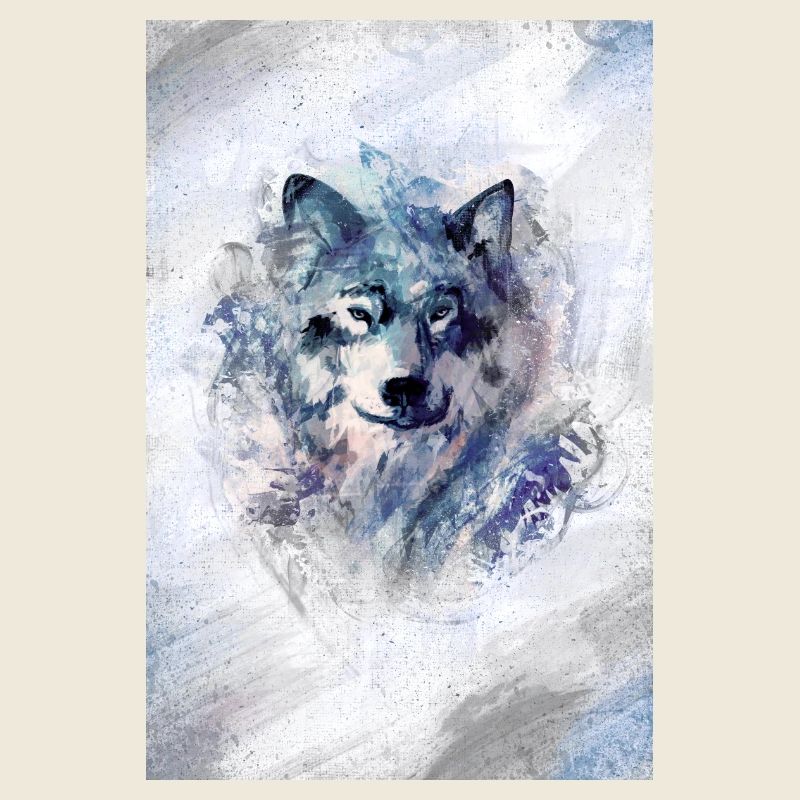 Wolf im Schneesturm grey Version