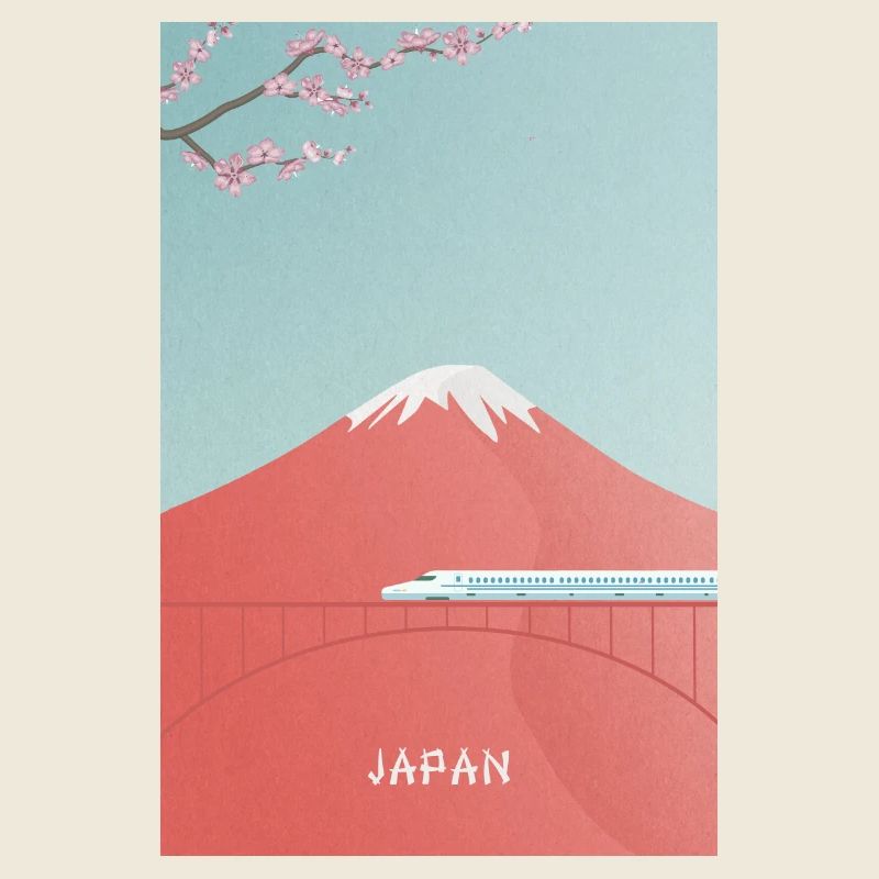 Japanese mountain scenery with Shinkansen