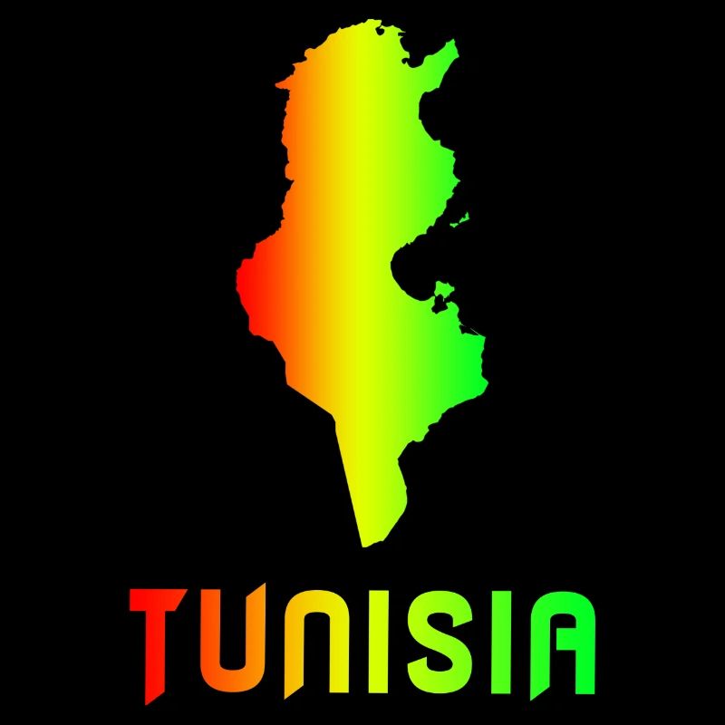 Tunisia Rainbow Maps Design / Gift