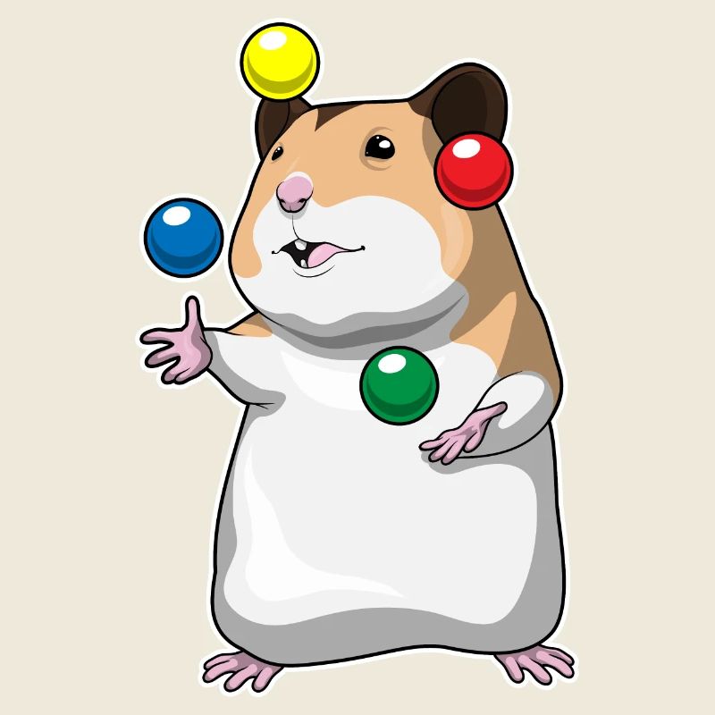 Hamster juggler juggling