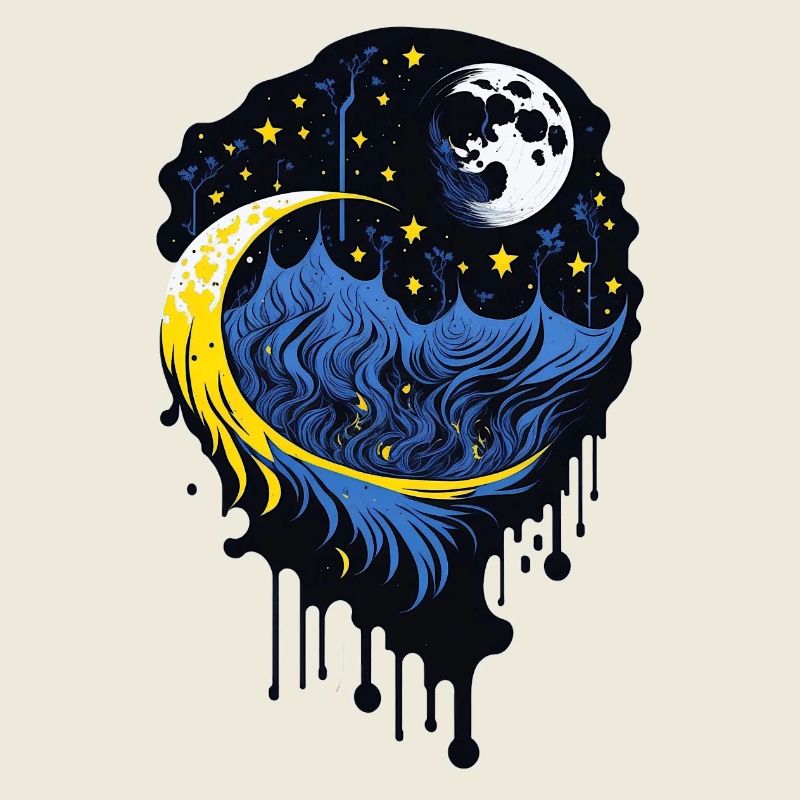 Lune et étoiles