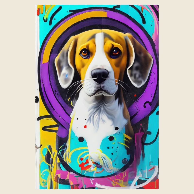 Impression pop art moderne | coloré | Chien Beagle