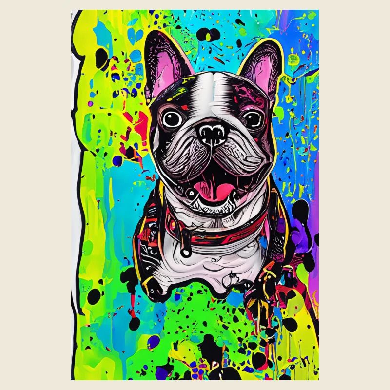 Impression pop art moderne | coloré | Bouledogue français