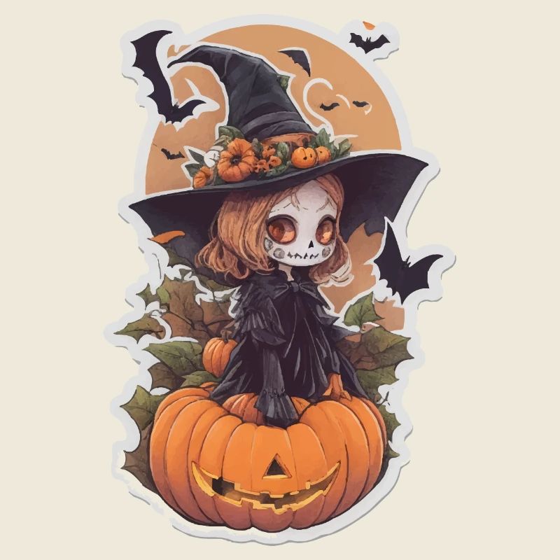 Sorcière à la citrouille Helloween