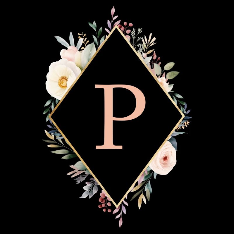 P Monogramm , Floral, Boho