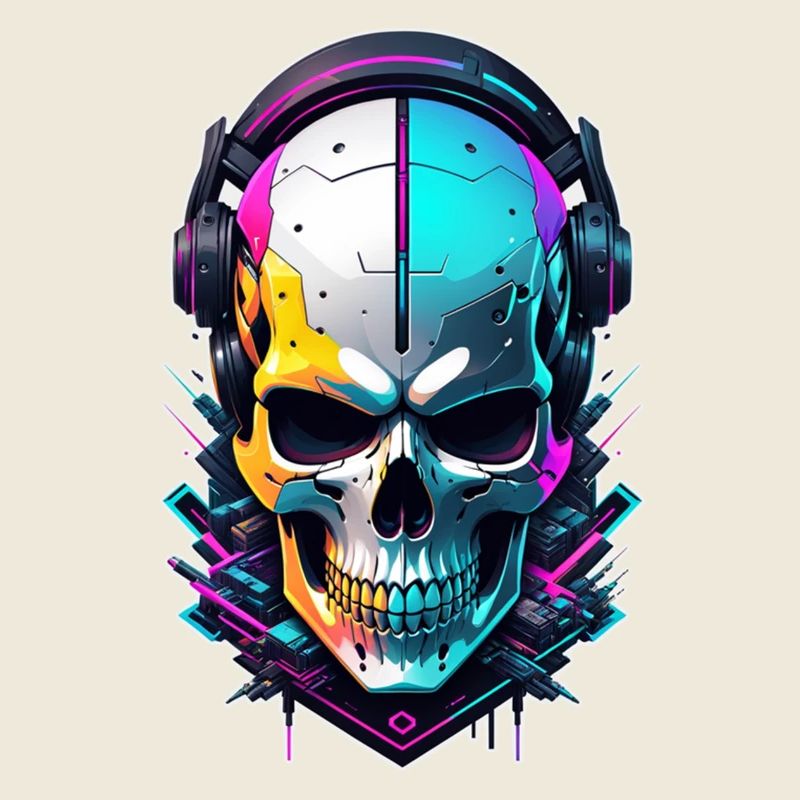 Skull Steampunk Neon