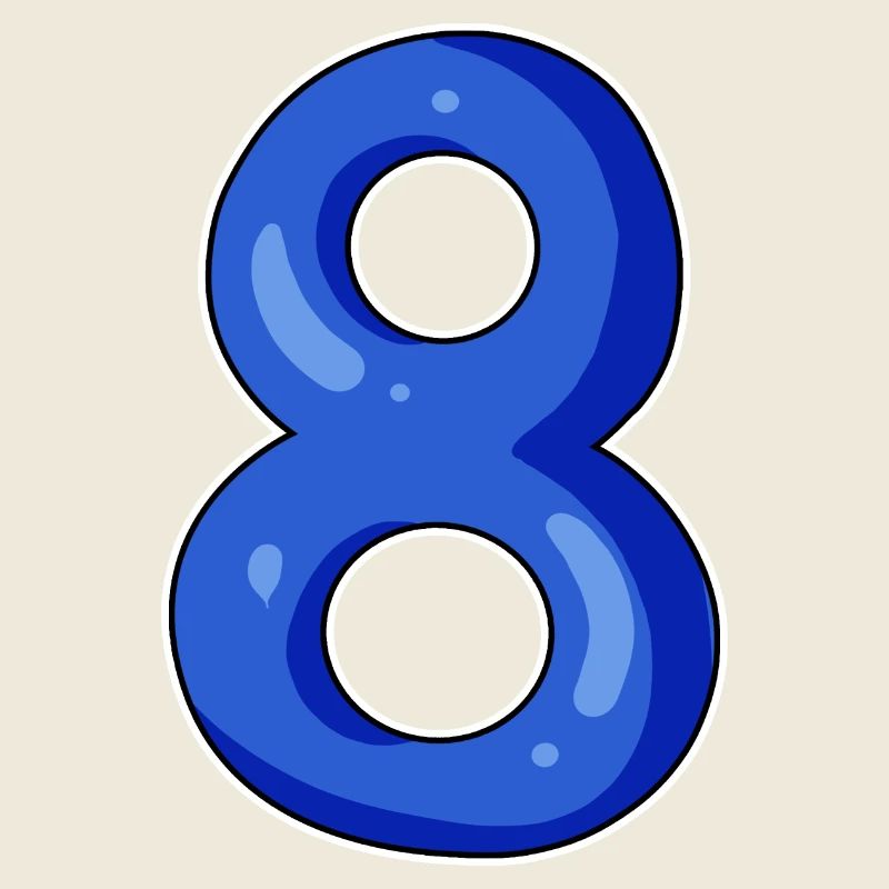 Numéro 8 Numéro Huit Motif Bleu