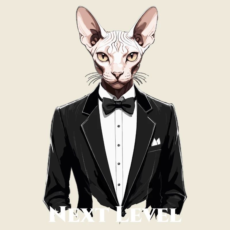 Sphynx Katze schick Anzug Smoking Level Geschenk