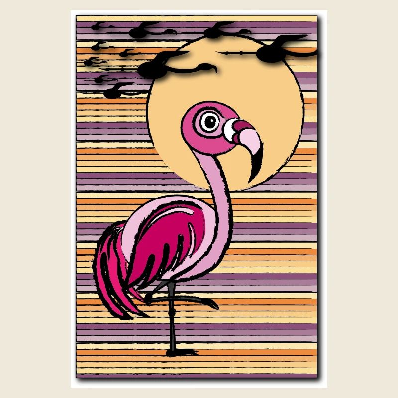 Flamingo in the sunset