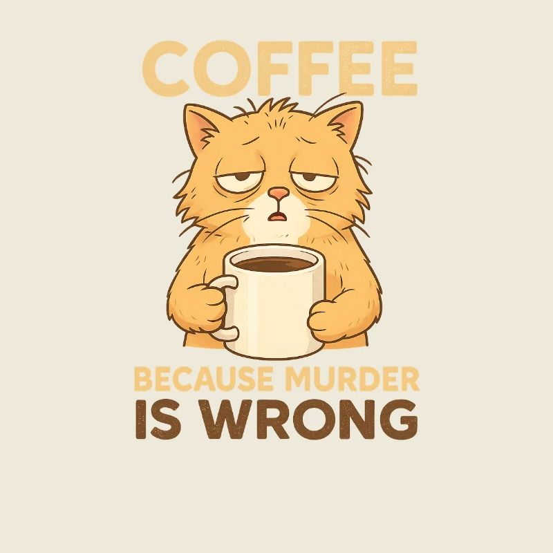 Müde Kaffe Katze - Coffee because murder is wrong
